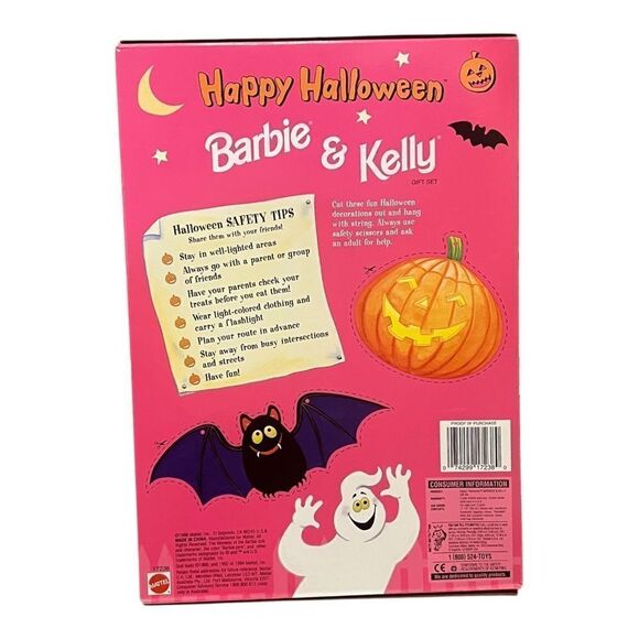 Barbie & Kelly Halloween Doll Set Pumpkin Costume Special Edition 1996 New - Picture 2 of 2